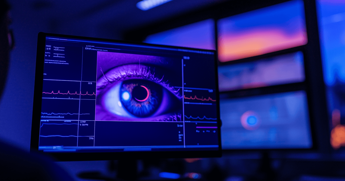 Ansicht von einem Auge auf einem Bildschirm