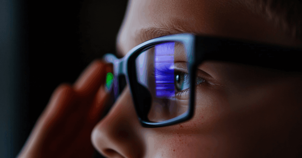 Nahaufnahme eines Kindes mit Brille