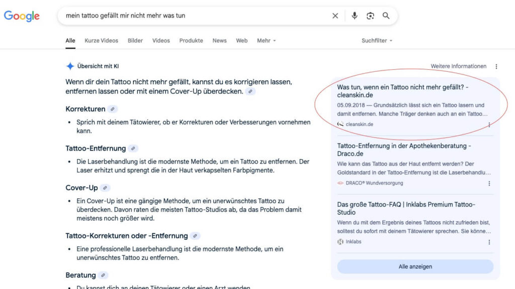 Screenshot von Inbound Marketing Beispiel