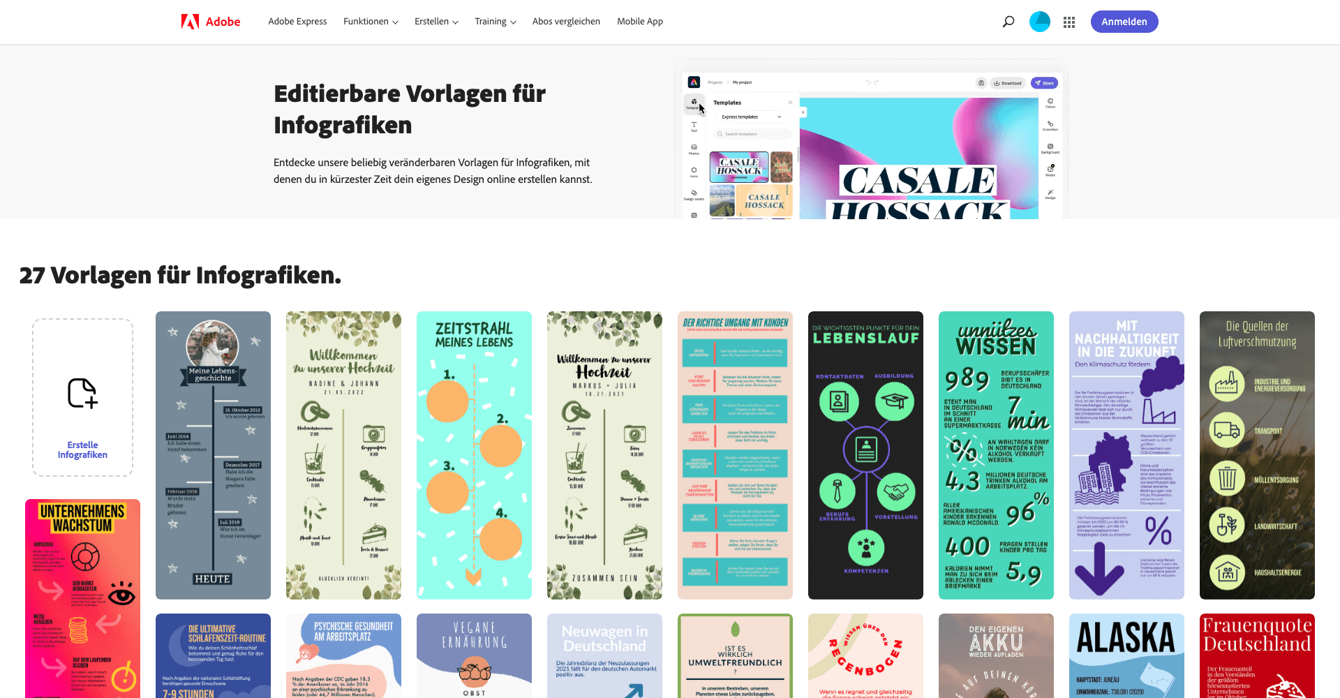 Wo am besten eine Infografik erstellen? Das Designtool Adobe Express