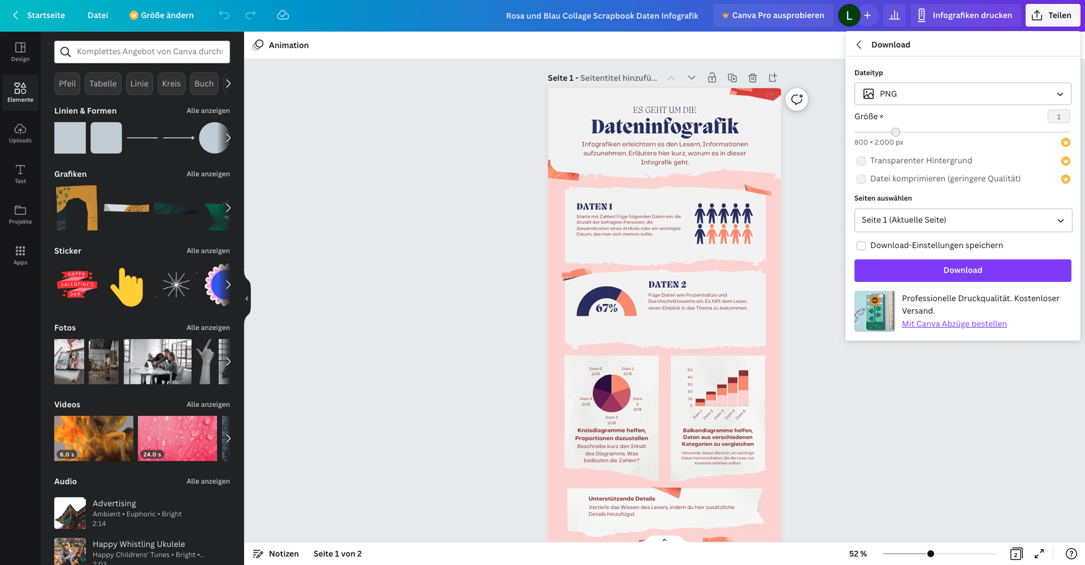 Wo am besten eine Infografik erstellen? Das Online Tool Canva