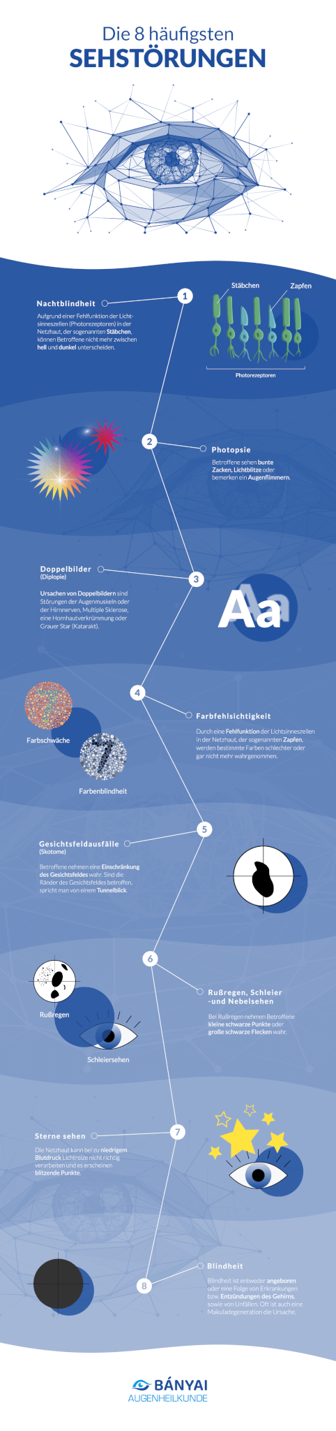 Wie erstelle ich eine Infografik? Infografik „Die 8 häufigsten Sehstörungen"