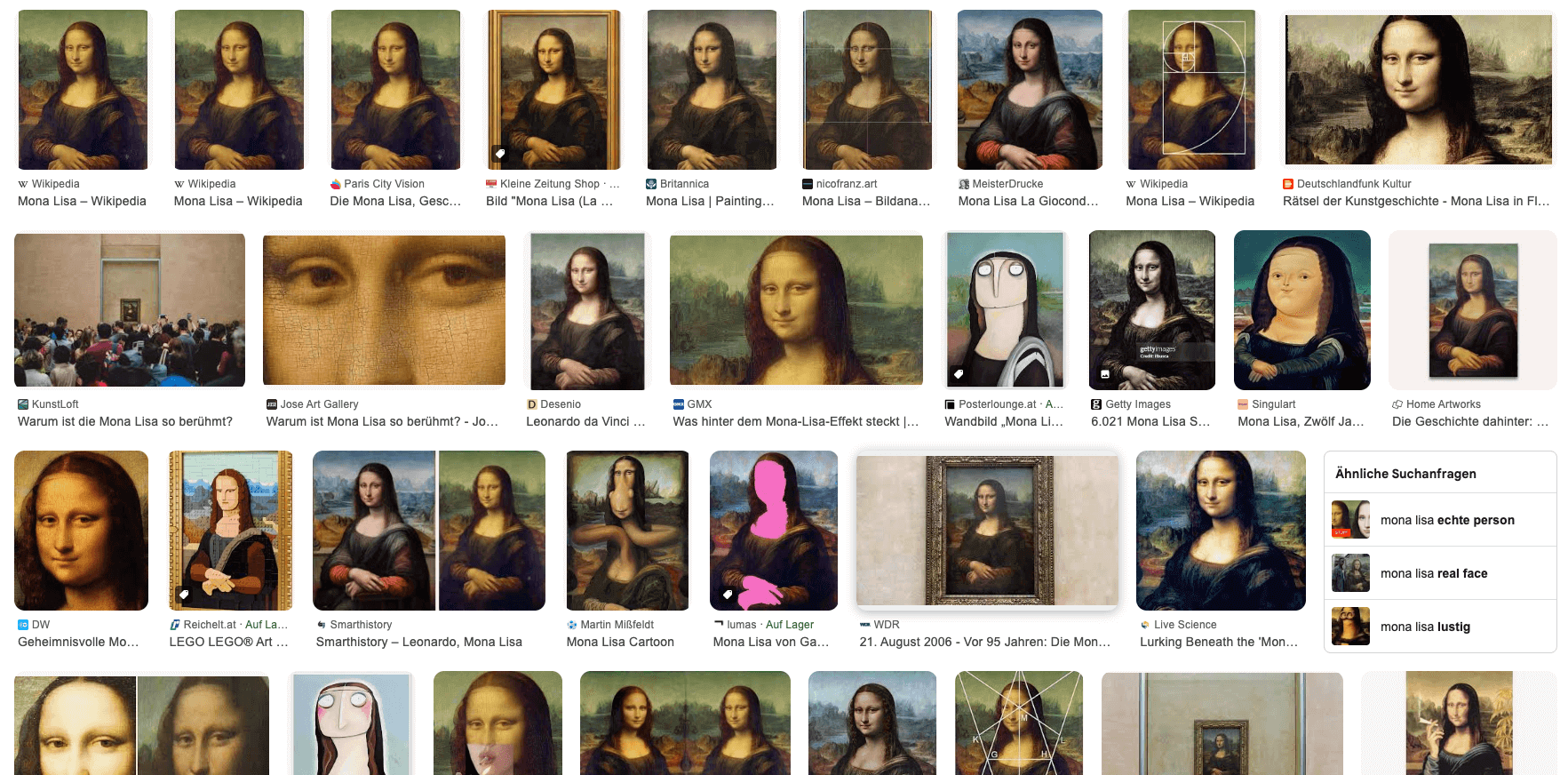 Mona Lisa als Beispiel für Visual Search von Vanessa Wurster