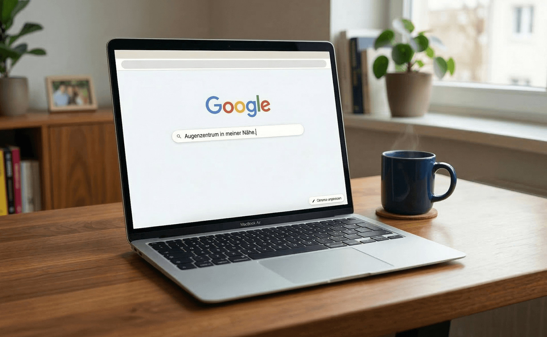 Google Suche zu Augenzentren mithilfe von KI